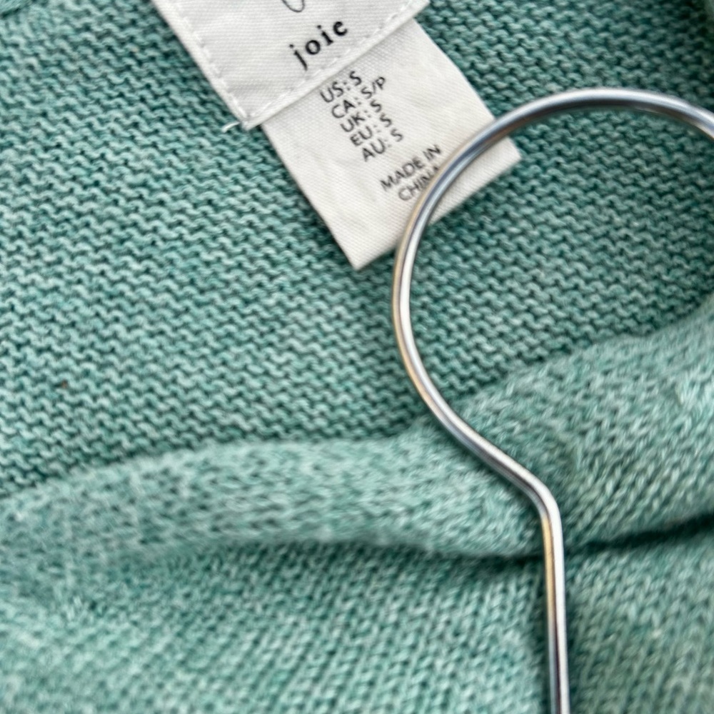 Joie Knit Top Cottagecore Sweater V-neck Sz. Small Green - Picture 2 of 7